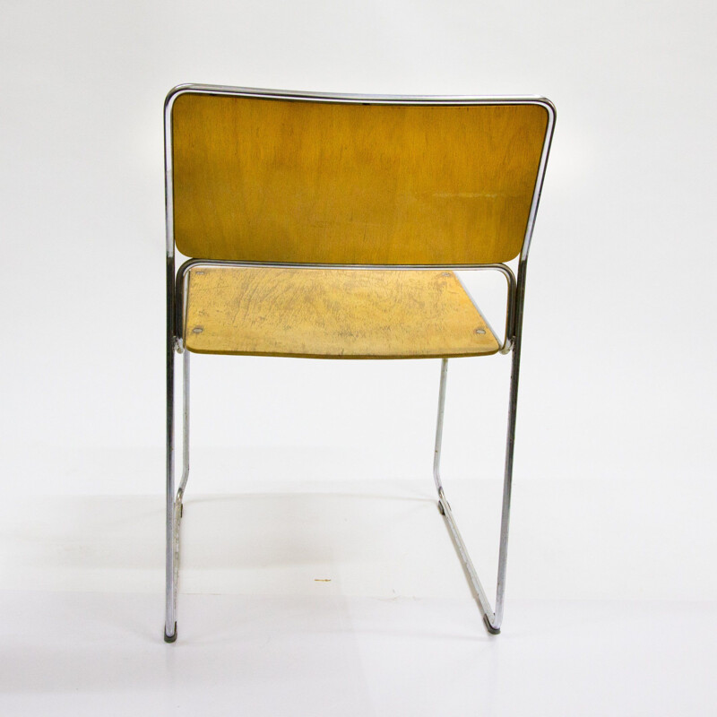 Vintage chair in chrome-plated and plywood 1960s