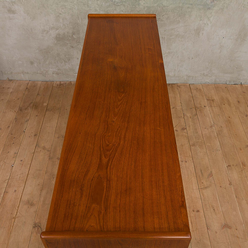 Vintage danish highboard in teak and beech and with 7 drawers 1960s
