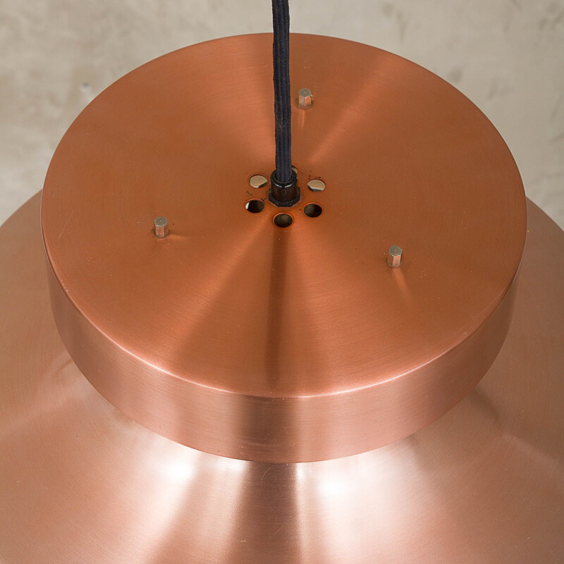 Vintage scandinavian pendant lamp in copper and aluminium 1970s