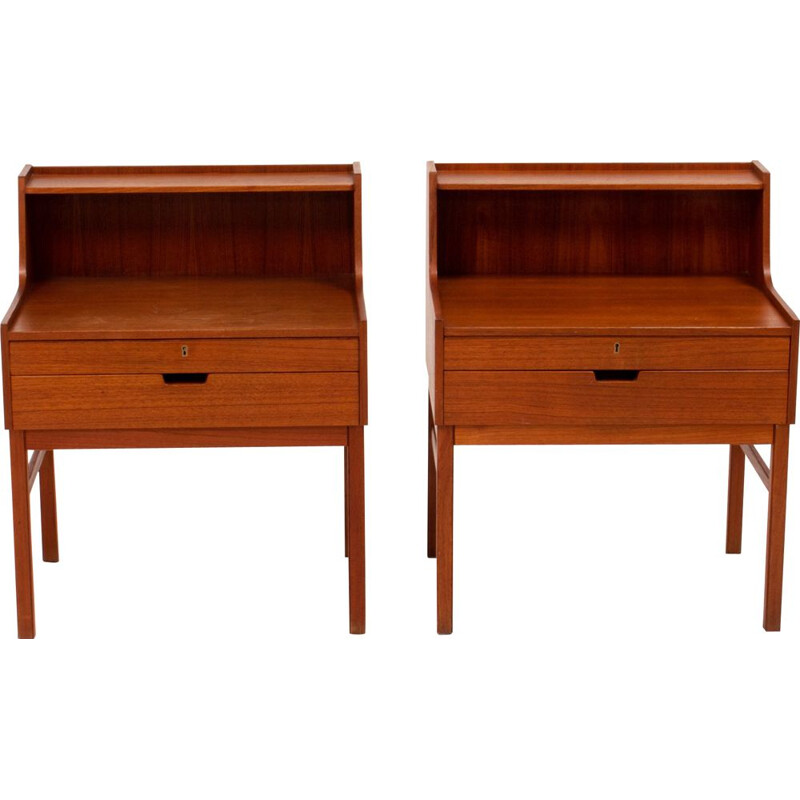 Pair of teak bedside tables by Engström & Myrstrand