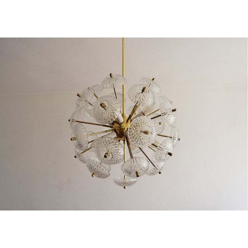 Vintage chandelier Sputnik Dandelion by Kamenický Šenov 1970s