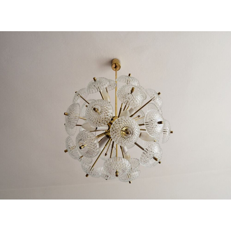 Vintage chandelier Sputnik Dandelion by Kamenický Šenov 1970s