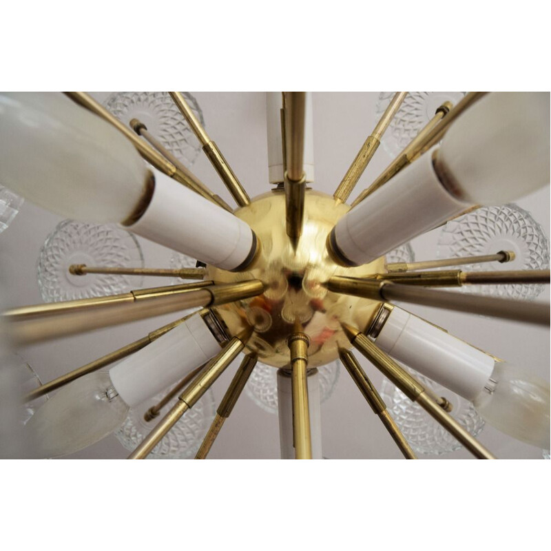Vintage chandelier Sputnik Dandelion by Kamenický Šenov 1970s