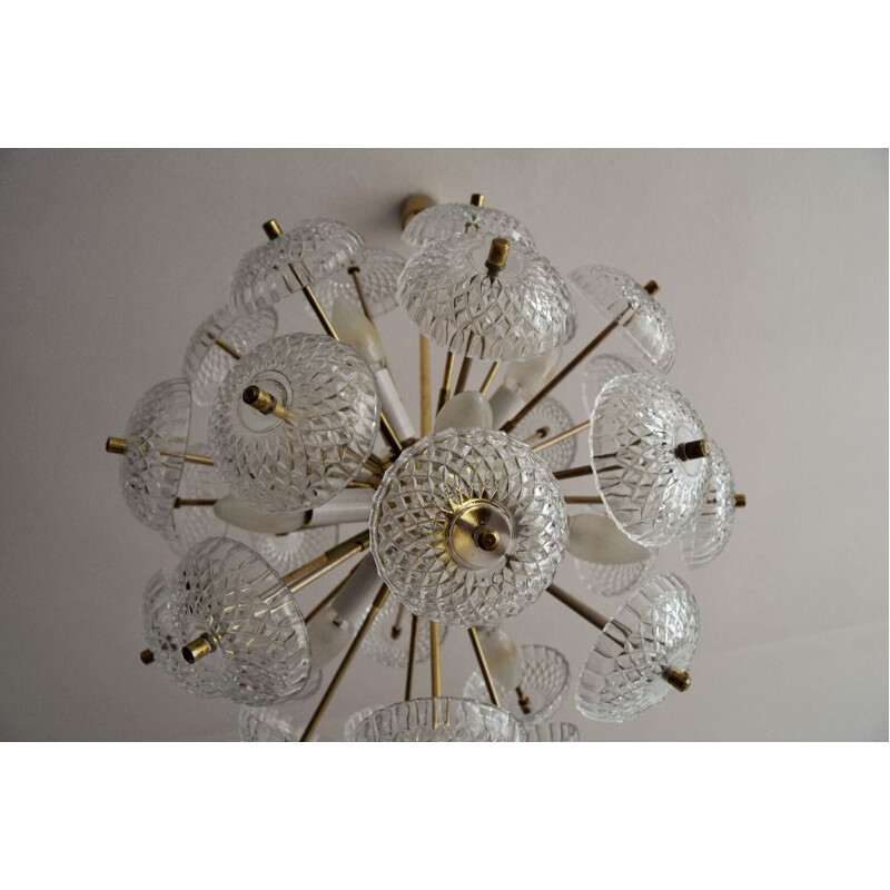 Vintage chandelier Sputnik Dandelion by Kamenický Šenov 1970s