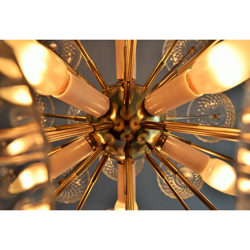 Vintage chandelier Sputnik Dandelion by Kamenický Šenov 1970s