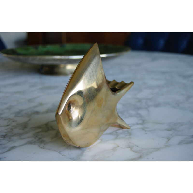 Poisson zoomorphe vintage en bronze France 1960s