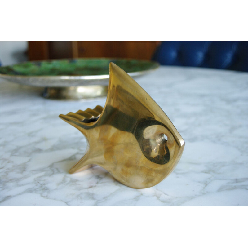 Poisson zoomorphe vintage en bronze France 1960s