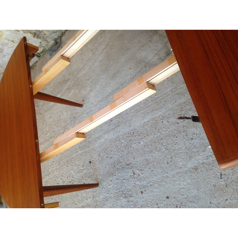 Vintage extensible dining table in teak,1960