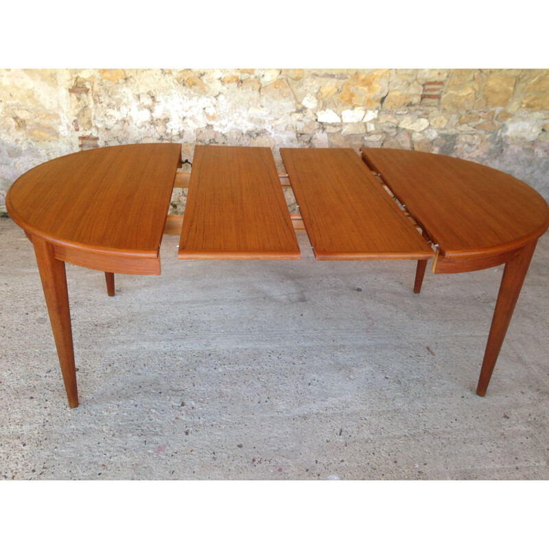 Vintage extensible dining table in teak,1960