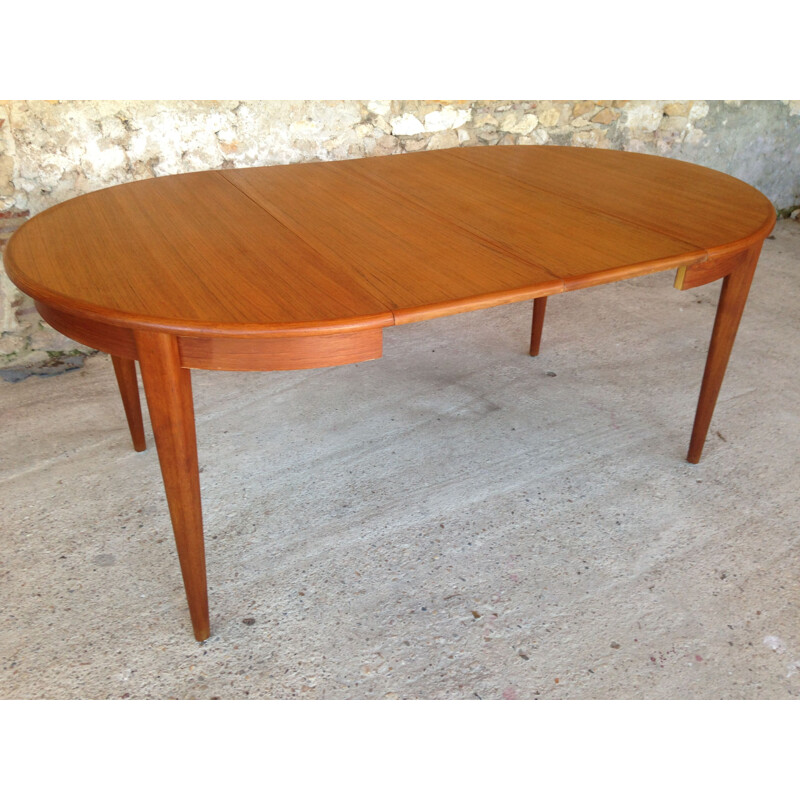 Vintage extensible dining table in teak,1960