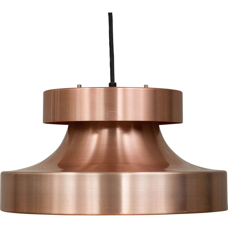 Vintage scandinavian pendant lamp in copper and aluminium 1970s