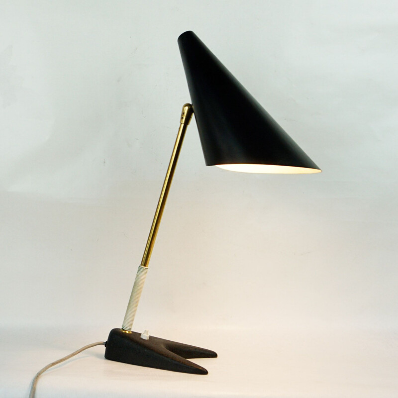 Lampe vintage de table en laiton autrichienne par J. T. Kalmar