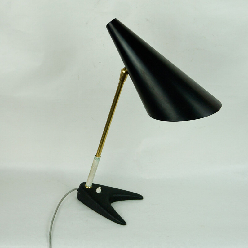 Lampe vintage de table en laiton autrichienne par J. T. Kalmar