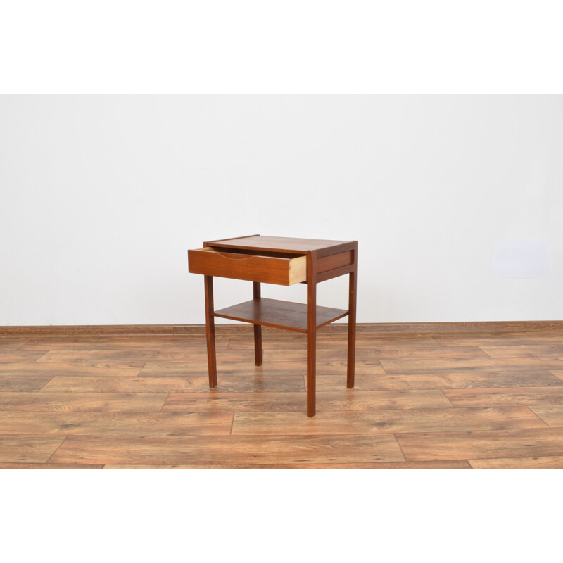 Table de chevet vintage scandinave en bois de teck 1960