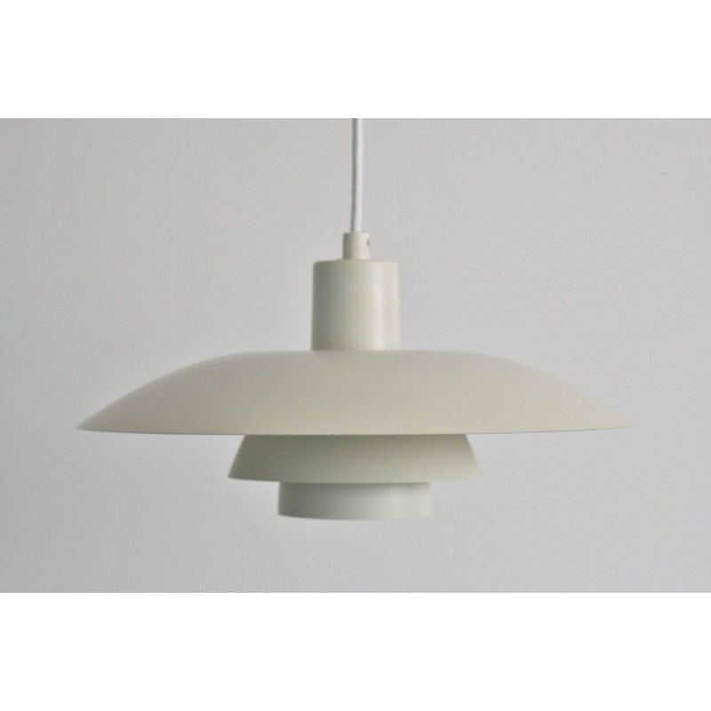 Vintage danish PH43 pendant lamp for Henningsen in white metal 1950s