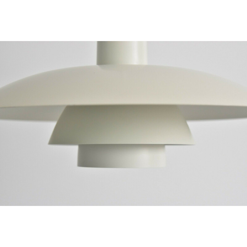 Vintage danish PH43 pendant lamp for Henningsen in white metal 1950s