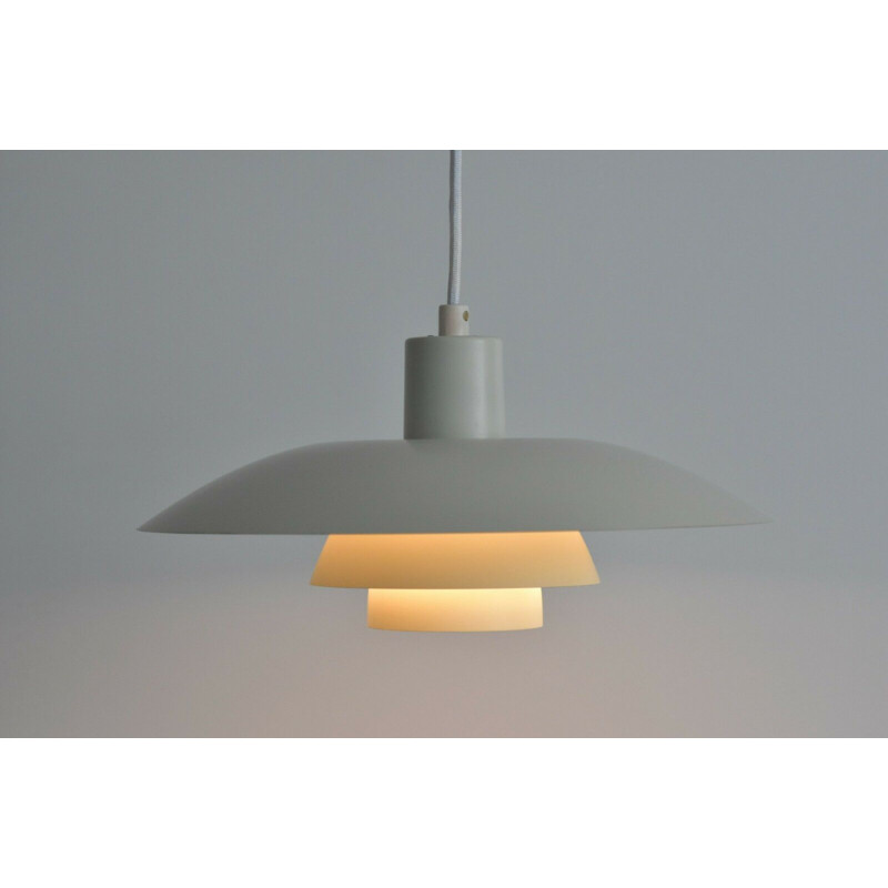 Vintage danish PH43 pendant lamp for Henningsen in white metal 1950s