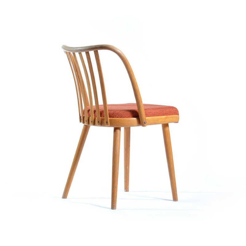 Vintage chair for Ton in bentwood and fabric 1960s