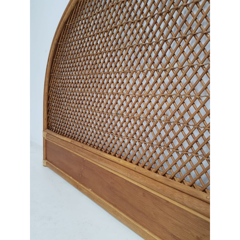 Vintage headboard in rattan France 1970s