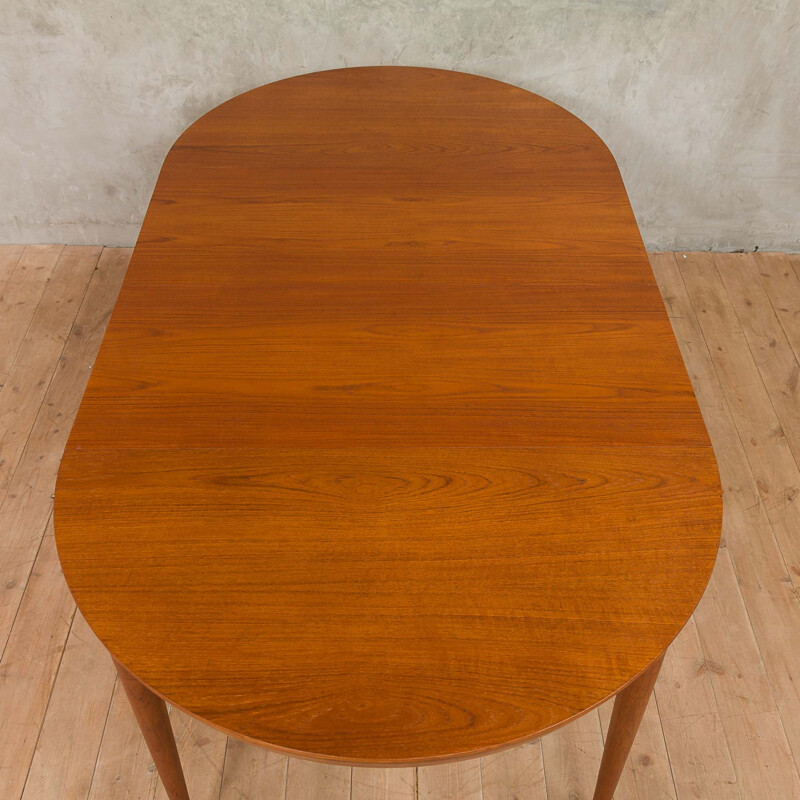 Table à repas vintage en teck avec extension par Severin Hansen pour Haslev Mobelsnedkeri