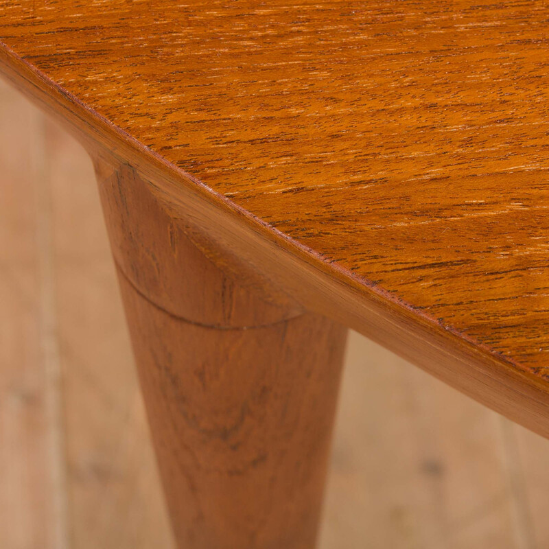 Vintage dining table in teak with extension by Severin Hansen for Haslev Mobelsnedkeri