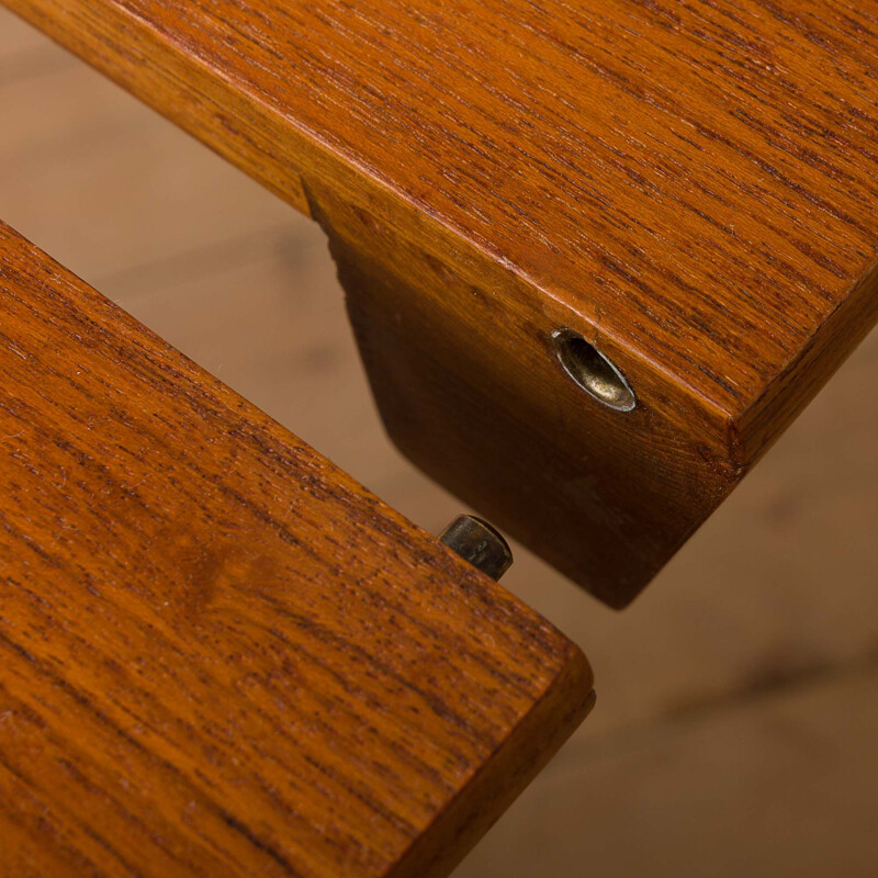 Vintage dining table in teak with extension by Severin Hansen for Haslev Mobelsnedkeri