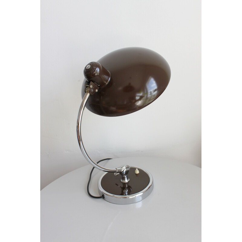 Vintage brown lamp model 6631 for Kaiser Idell in brown metal 1940