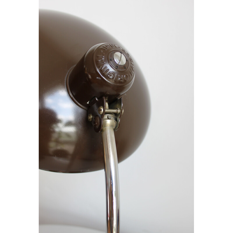 Vintage brown lamp model 6631 for Kaiser Idell in brown metal 1940