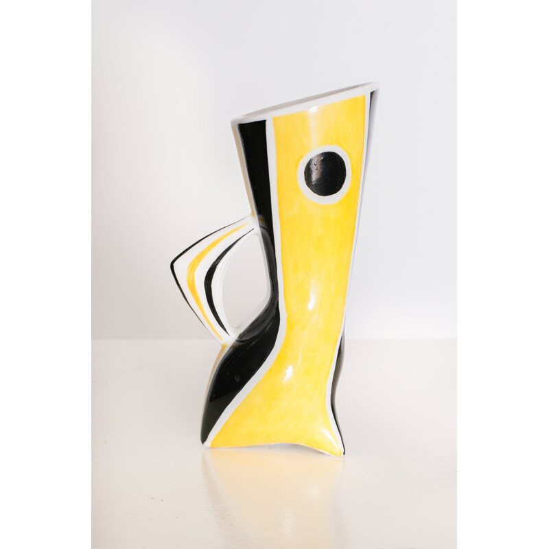 Vase vintage en porcelaine peint par Janos Torok pour Zsolnay