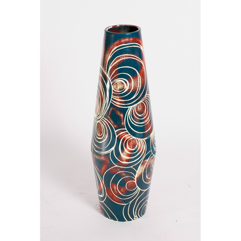 Vintage Enameled Steel Vase, 1960