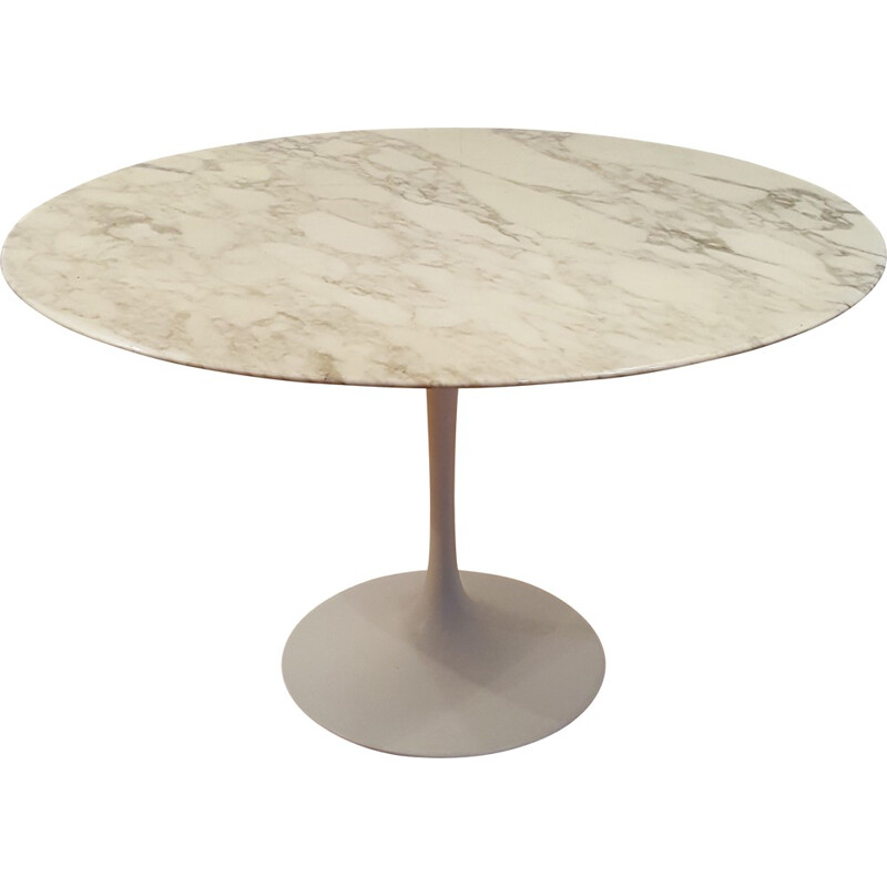 Knoll round dining table in marble and metal, Eero SAARINEN - 1970s
