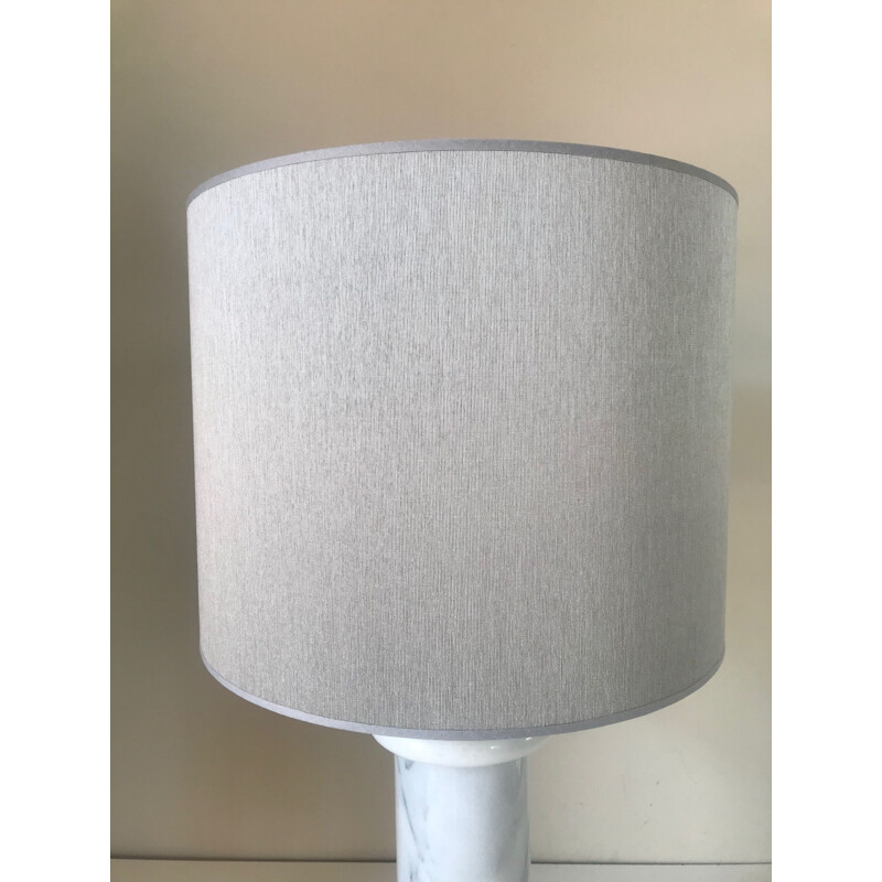 Vintage marble and fabric lamp, 1970