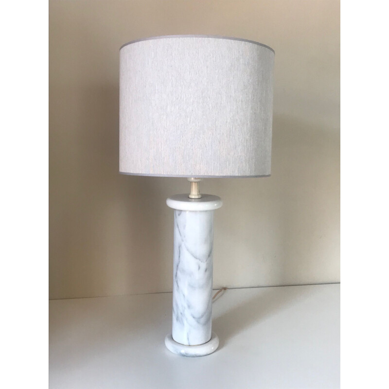 Vintage marble and fabric lamp, 1970