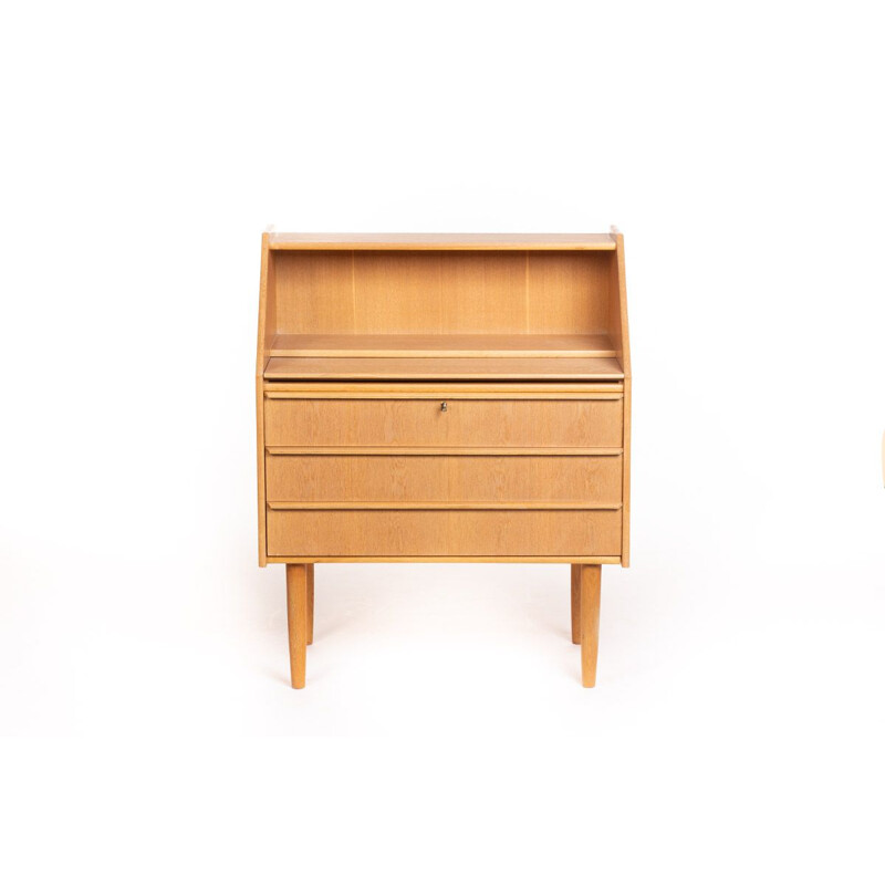 Vintage Danish secretaire in light oak