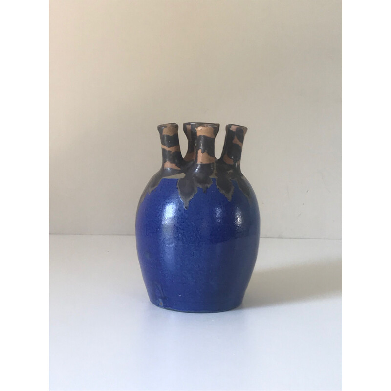 Vintage blue ceramic vase by Joseph Talbot