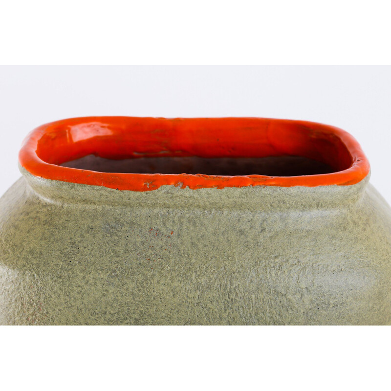 Grand vase de sol vintage en céramique