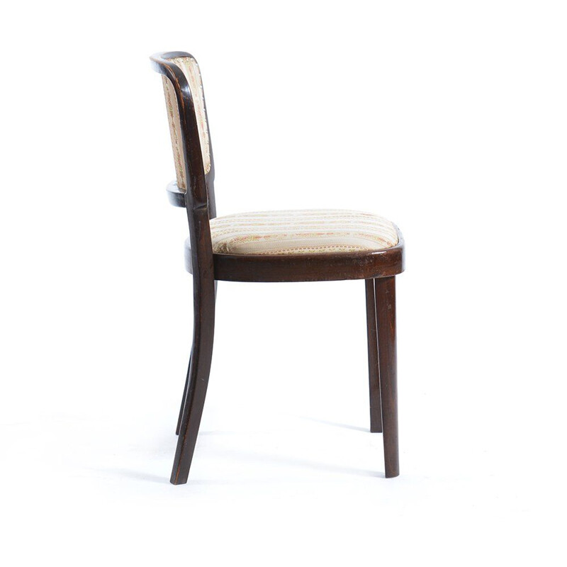Vintage fabric and oak chair by Thonet, 1940