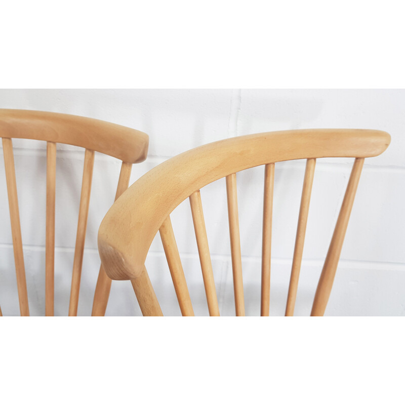 Ensemble de 4 chaises vintage Windsor Bow Top par Lucian Ercolani pour Ercol, années 1960