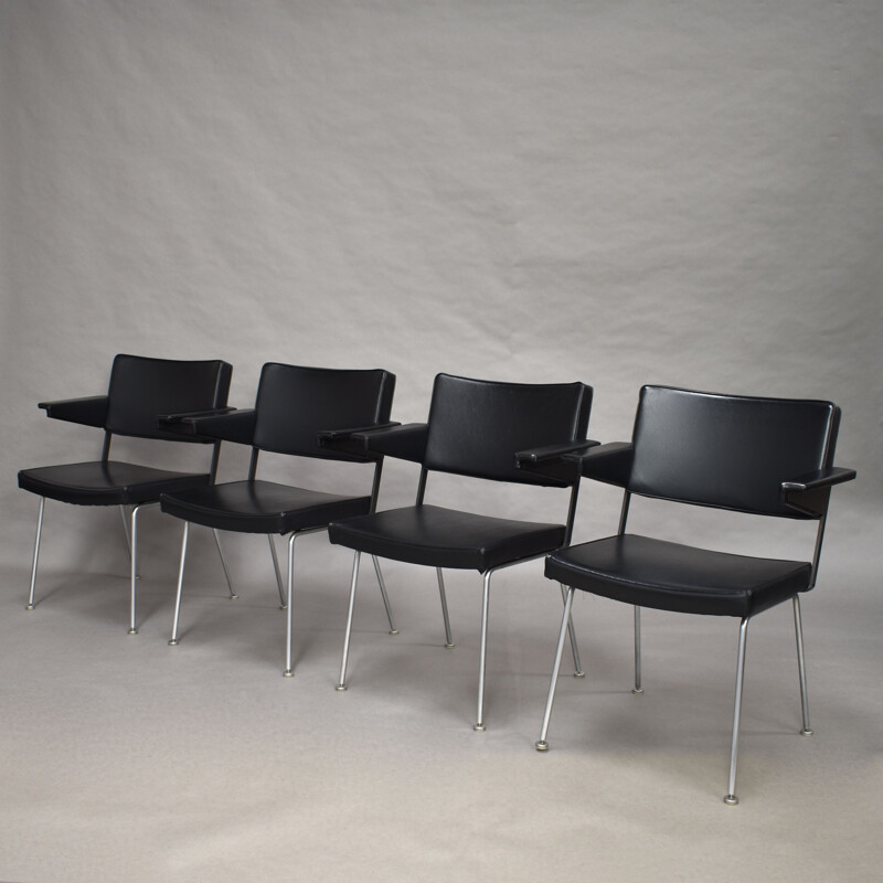 Ensemble de 4 chaises vintage modèle 1265 par A. Cordemeyer pour Gispen années 1960