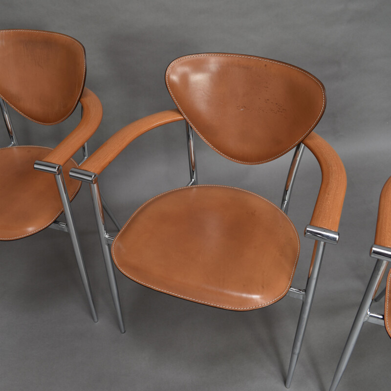 Ensemble vintage de 4 chaises Arrben 1980