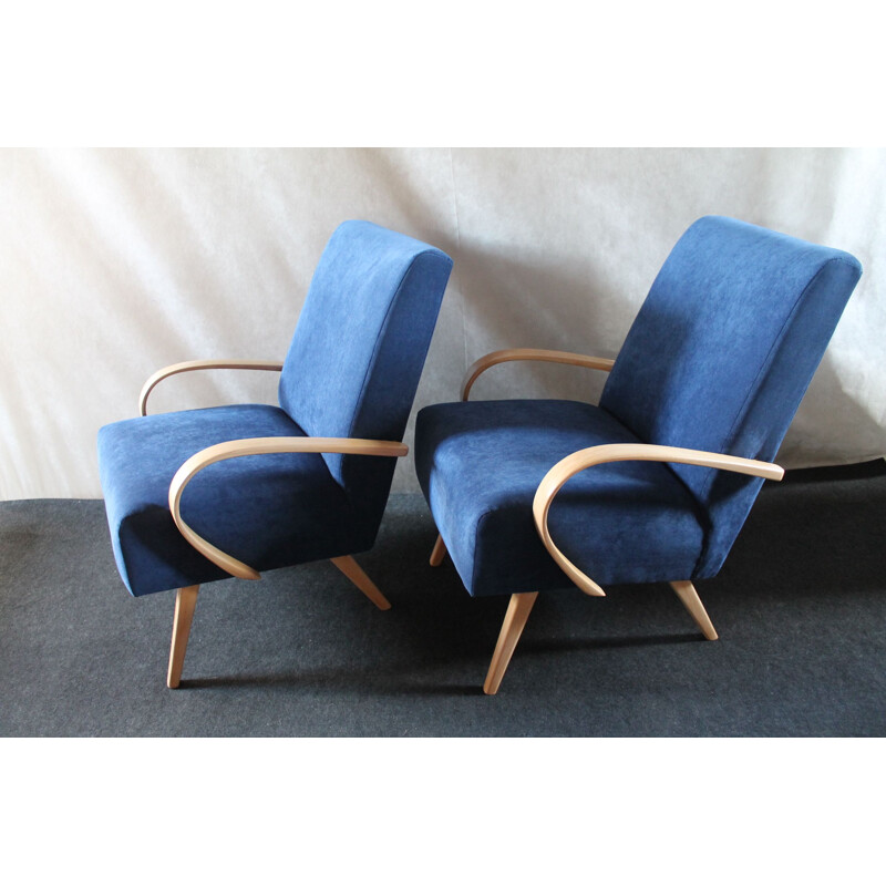 Vintage set of 2 armchairs by Jaroslav Smidek for TON 1960