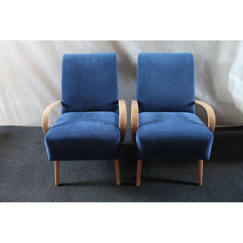 Vintage set of 2 armchairs by Jaroslav Smidek for TON 1960