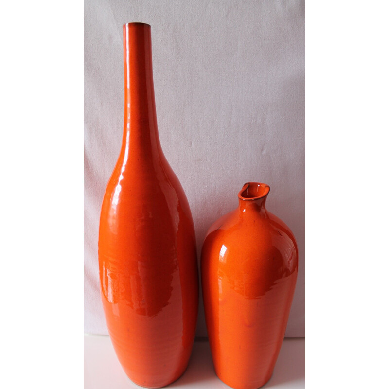Paire de vases en céramique 1990