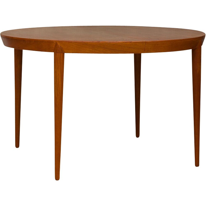 Vintage dining table in teak with extension by Severin Hansen for Haslev Mobelsnedkeri