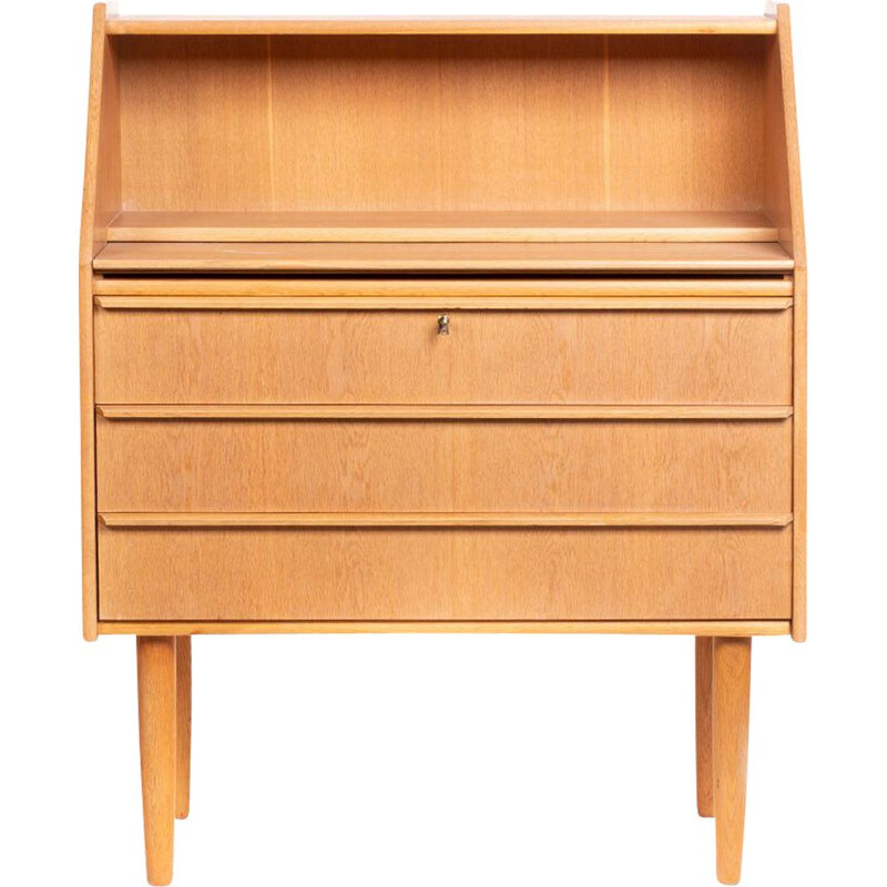 Vintage Danish secretaire in light oak