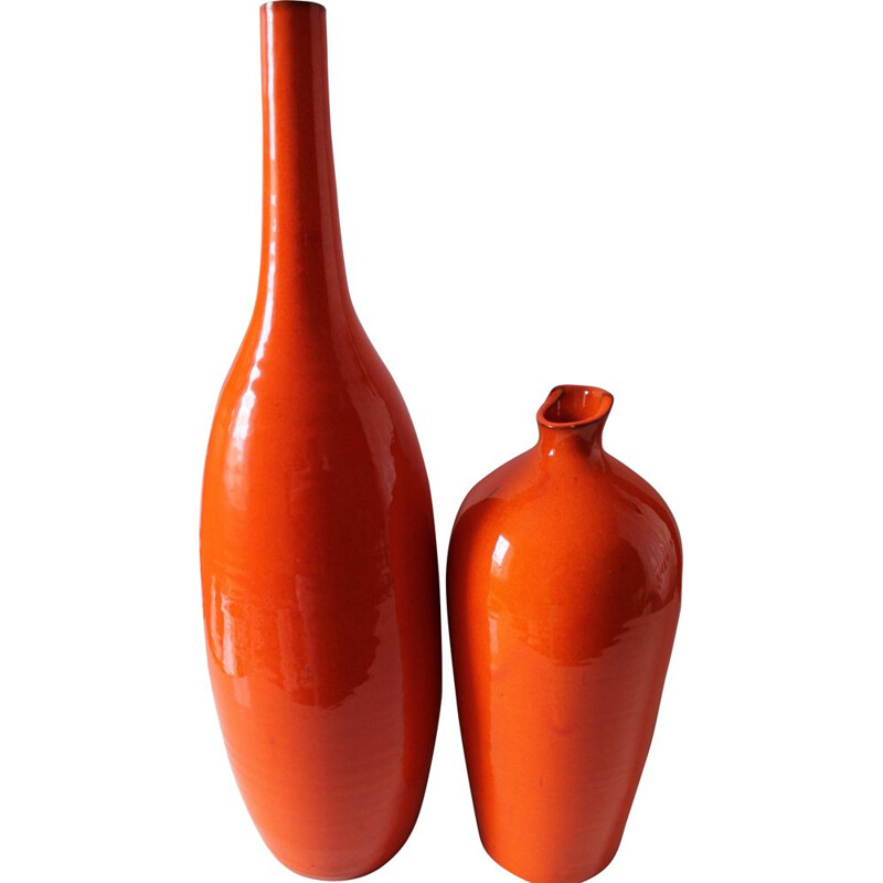 Paire de vases en céramique 1990