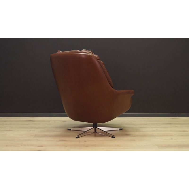 Fauteuil vintage Danois en cuir des années 60