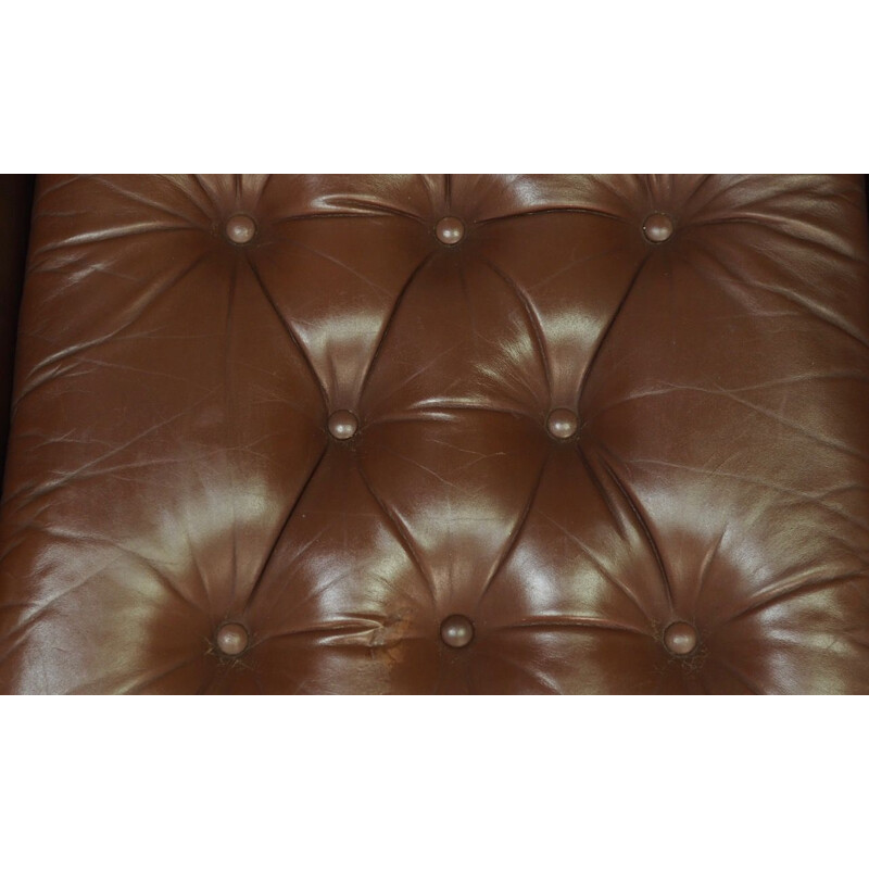 Fauteuil vintage Danois en cuir des années 60