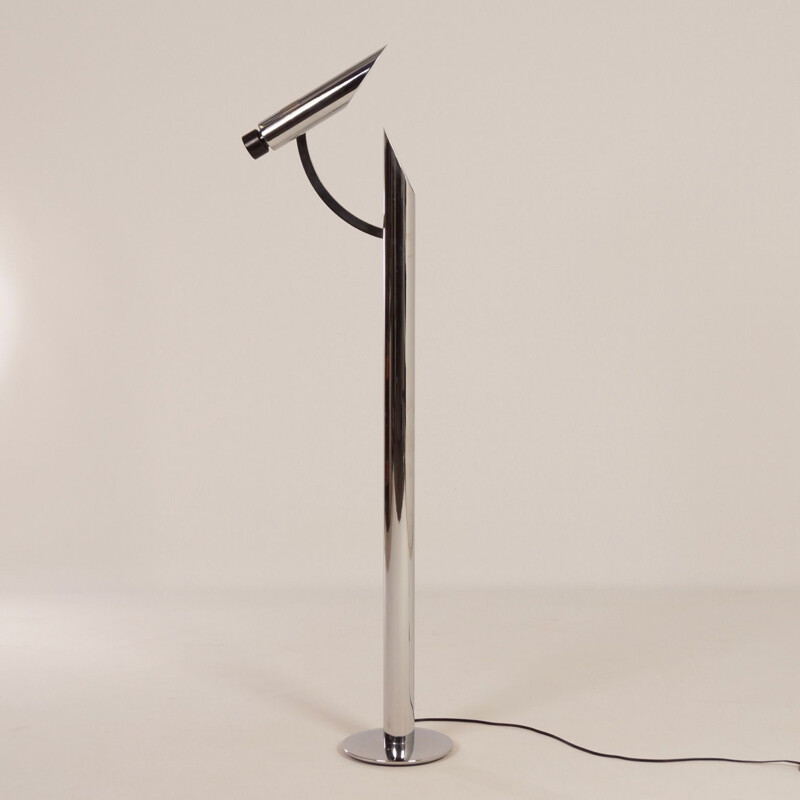 Vintage "Tharsis" floor lamp chrome plated by Fase, Madrid, 1970