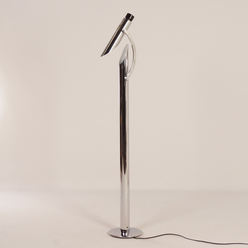 Vintage "Tharsis" floor lamp chrome plated by Fase, Madrid, 1970